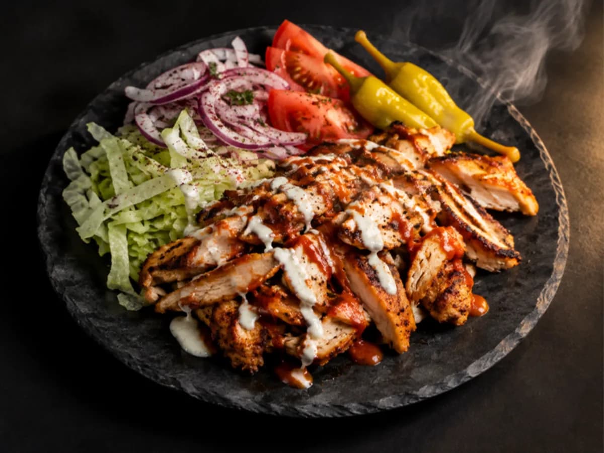 Kyckling kebabtallrik